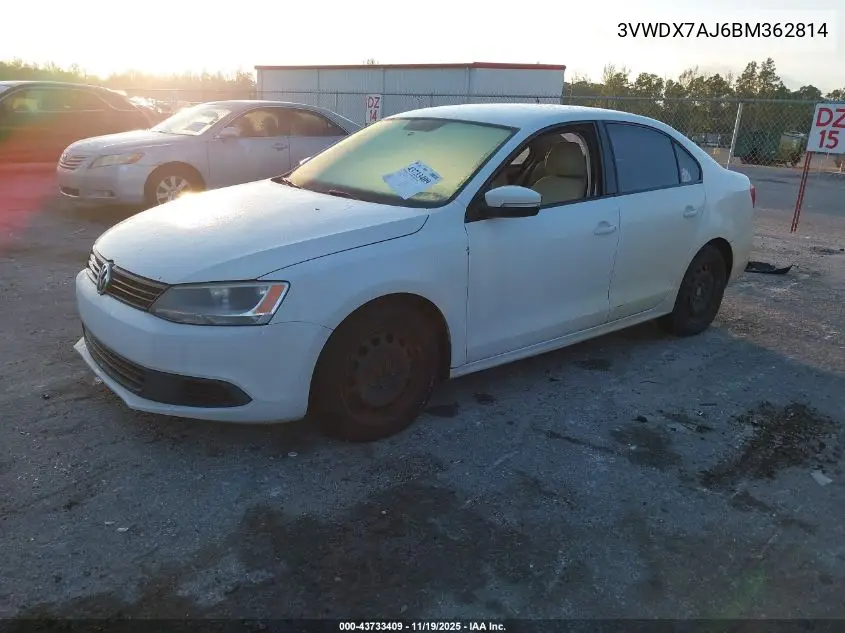 3VWDX7AJ6BM362814 2011 Volkswagen Jetta 2.5L Se