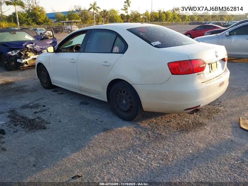 3VWDX7AJ6BM362814 2011 Volkswagen Jetta 2.5L Se