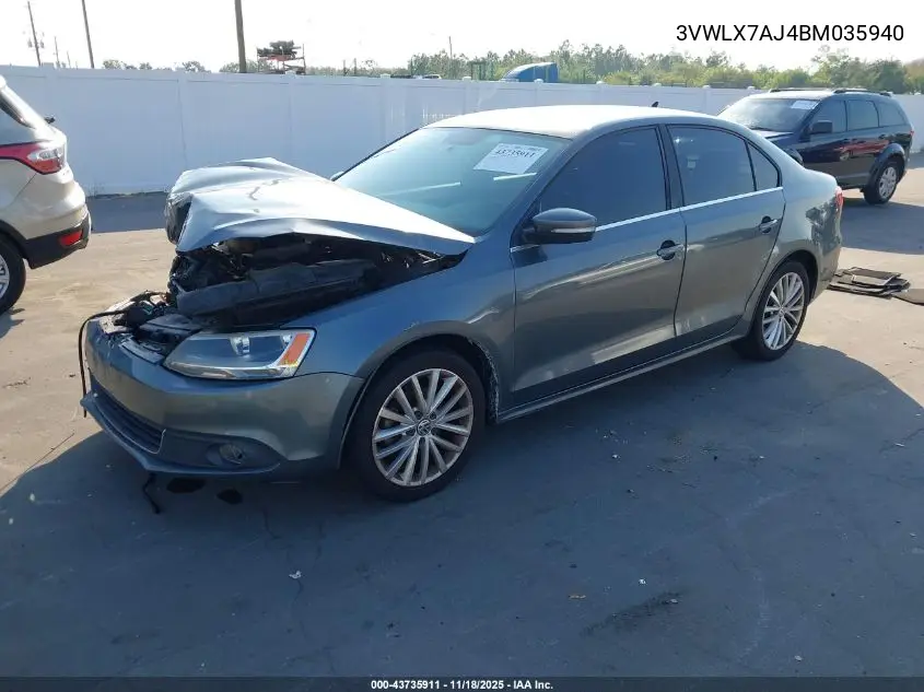 3VWLX7AJ4BM035940 2011 Volkswagen Jetta 2.5L Sel