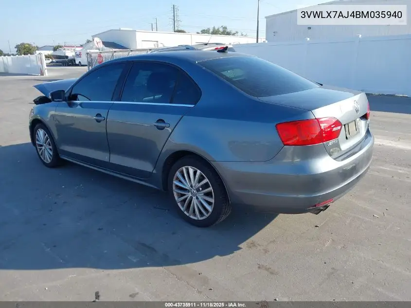3VWLX7AJ4BM035940 2011 Volkswagen Jetta 2.5L Sel