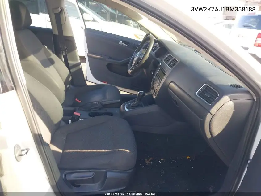 3VW2K7AJ1BM358188 2011 Volkswagen Jetta 2.0L S