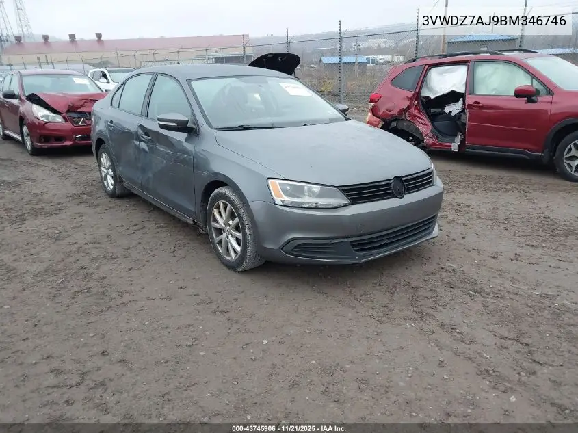 3VWDZ7AJ9BM346746 2011 Volkswagen Jetta 2.5L Se