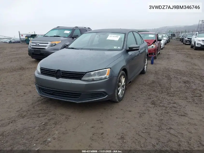 3VWDZ7AJ9BM346746 2011 Volkswagen Jetta 2.5L Se