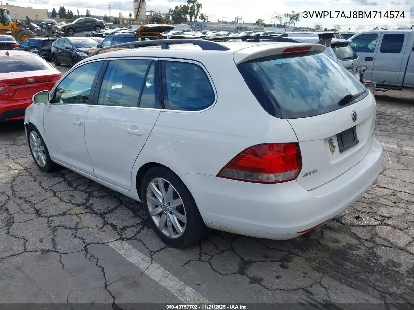 3VWPL7AJ8BM714574 2011 Volkswagen Jetta Sportwagen 2.0L Tdi