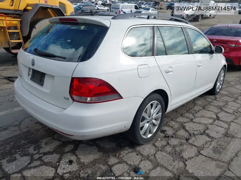3VWPL7AJ8BM714574 2011 Volkswagen Jetta Sportwagen 2.0L Tdi