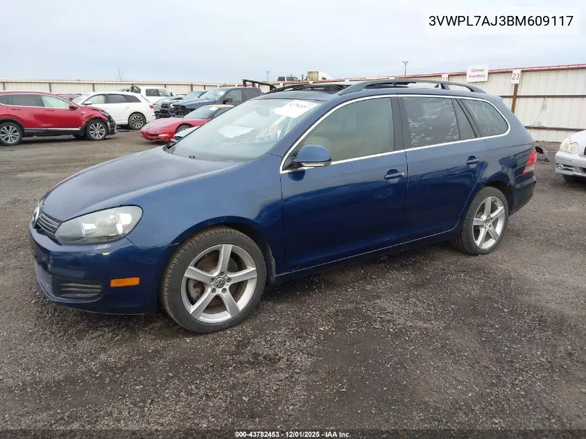 3VWPL7AJ3BM609117 2011 Volkswagen Jetta Sportwagen 2.0L Tdi