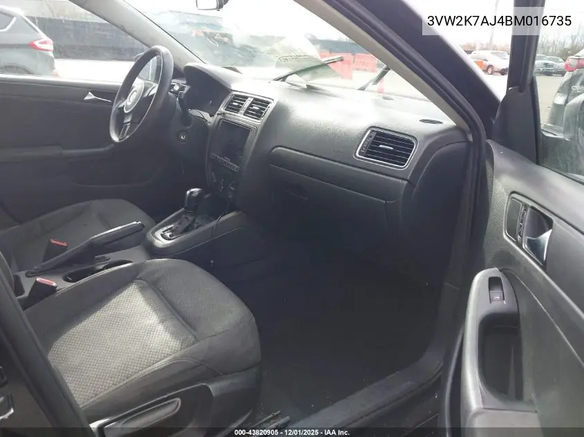 3VW2K7AJ4BM016735 2011 Volkswagen Jetta 2.0L S