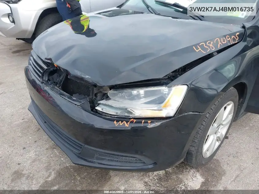 3VW2K7AJ4BM016735 2011 Volkswagen Jetta 2.0L S