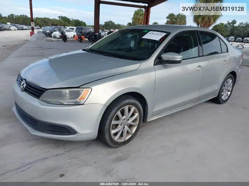 3VWDX7AJ5BM319128 2011 Volkswagen Jetta 2.5L Se