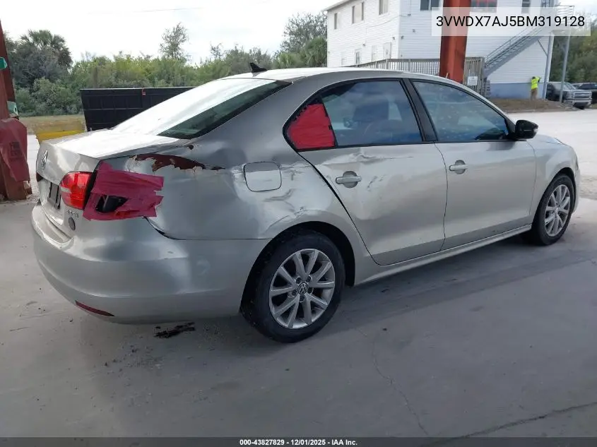 3VWDX7AJ5BM319128 2011 Volkswagen Jetta 2.5L Se