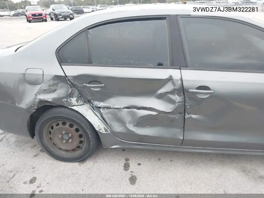 3VWDZ7AJ3BM322281 2011 Volkswagen Jetta 2.5L Se