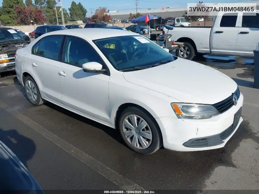 3VWDZ7AJ1BM048465 2011 Volkswagen Jetta 2.5L Se