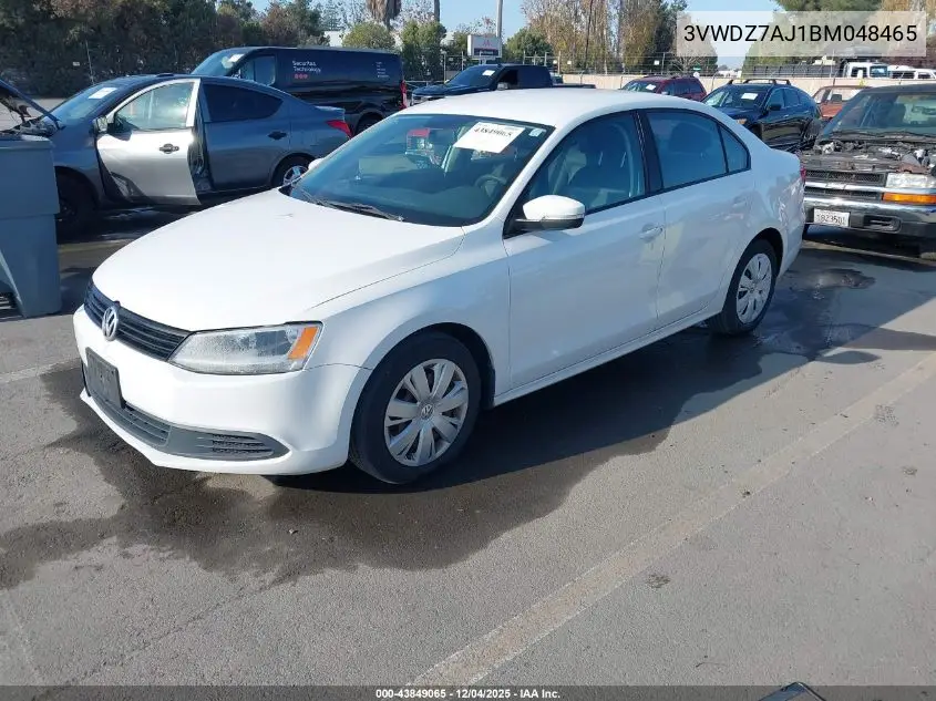 3VWDZ7AJ1BM048465 2011 Volkswagen Jetta 2.5L Se