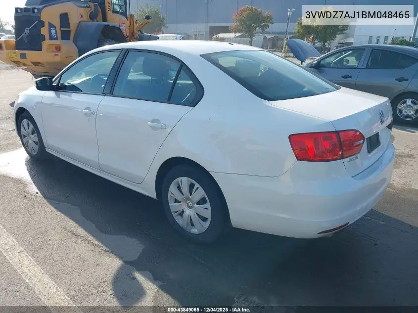 3VWDZ7AJ1BM048465 2011 Volkswagen Jetta 2.5L Se