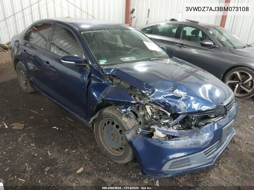 3VWDZ7AJ3BM073108 2011 Volkswagen Jetta 2.5L Se