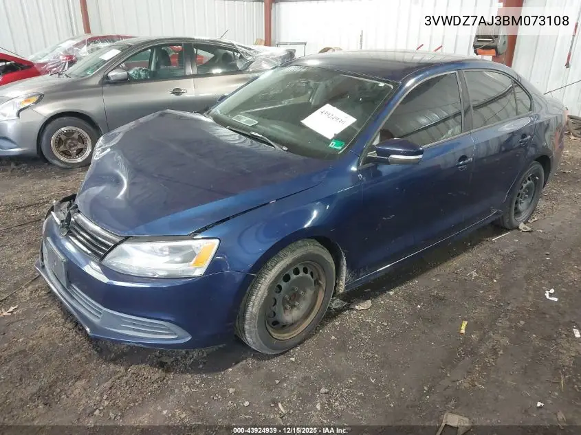 3VWDZ7AJ3BM073108 2011 Volkswagen Jetta 2.5L Se