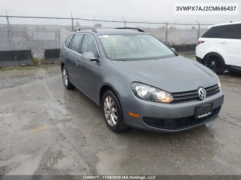 3VWPX7AJ2CM686437 2012 Volkswagen Jetta S/Se