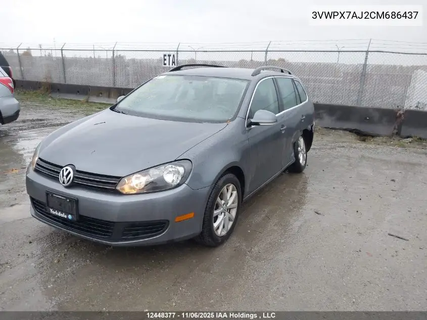 3VWPX7AJ2CM686437 2012 Volkswagen Jetta S/Se