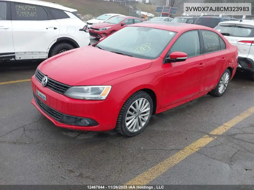 3VWDX7AJ8CM323983 2012 Volkswagen Jetta Se