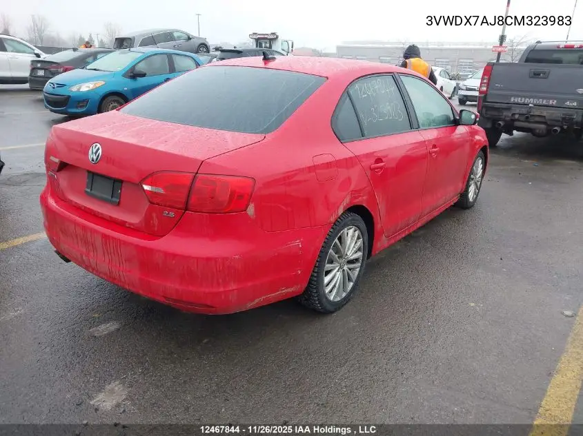 3VWDX7AJ8CM323983 2012 Volkswagen Jetta Se