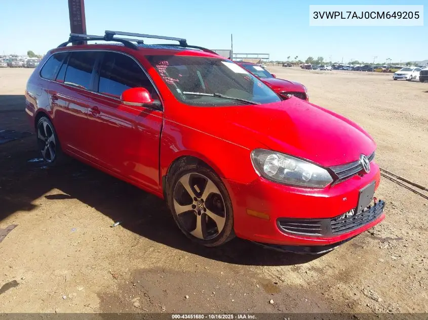 3VWPL7AJ0CM649205 2012 Volkswagen Jetta Sportwagen 2.0L Tdi