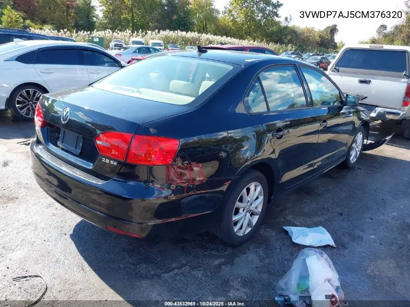 3VWDP7AJ5CM376320 2012 Volkswagen Jetta 2.5L Se