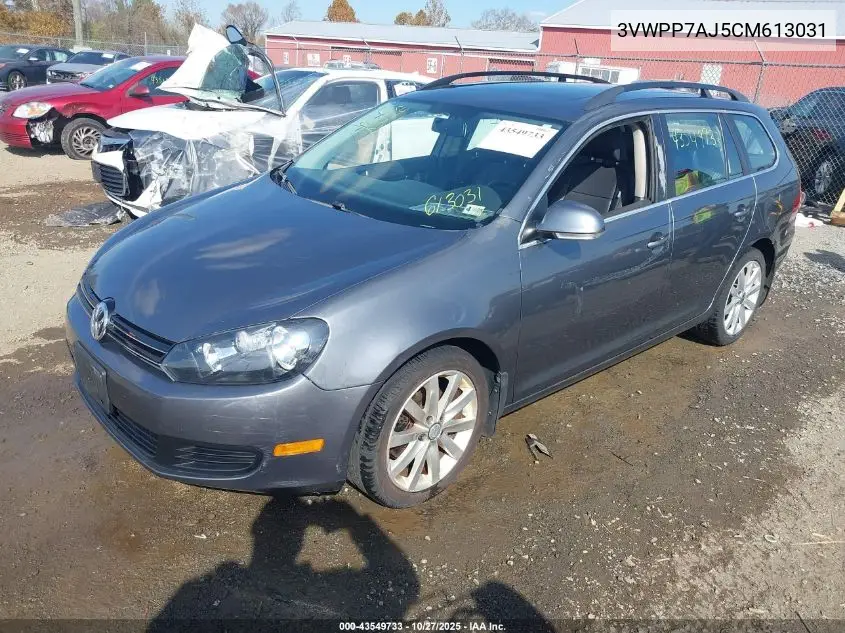 3VWPP7AJ5CM613031 2012 Volkswagen Jetta Sportwagen 2.5L Se