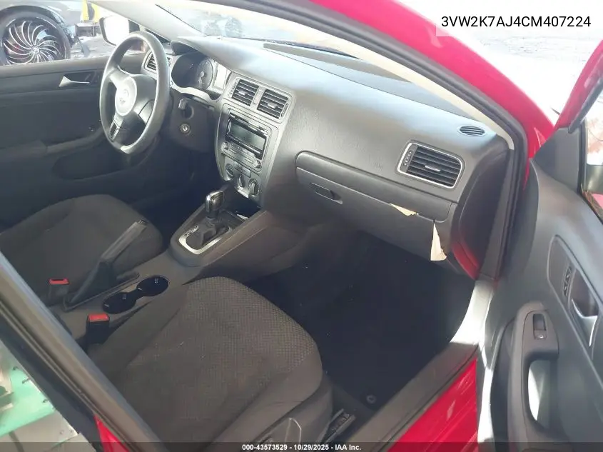 3VW2K7AJ4CM407224 2012 Volkswagen Jetta 2.0L S