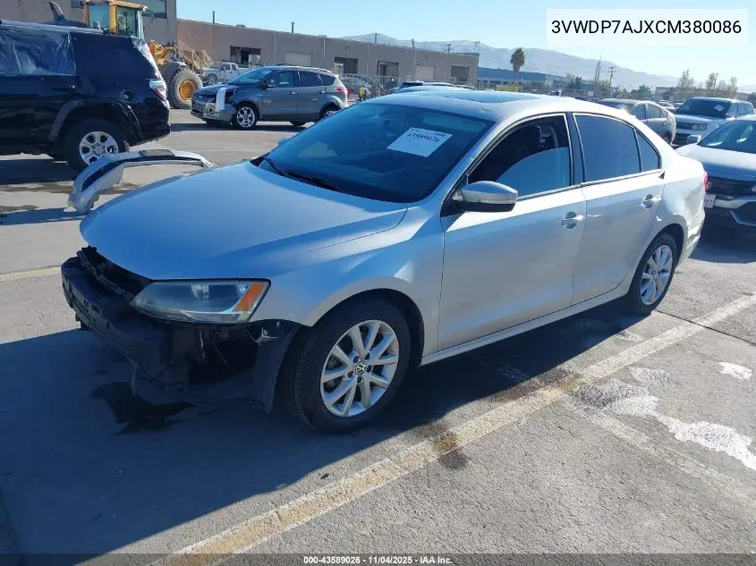 3VWDP7AJXCM380086 2012 Volkswagen Jetta 2.5L Se