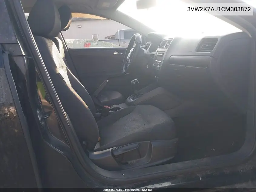3VW2K7AJ1CM303872 2012 Volkswagen Jetta 2.0L S