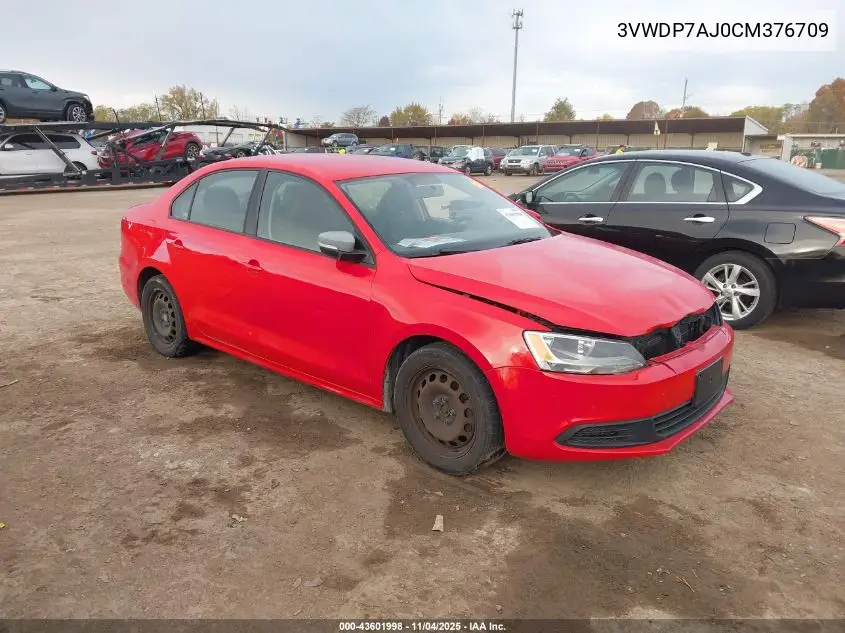 3VWDP7AJ0CM376709 2012 Volkswagen Jetta 2.5L Se