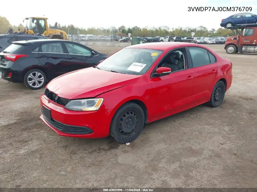 3VWDP7AJ0CM376709 2012 Volkswagen Jetta 2.5L Se