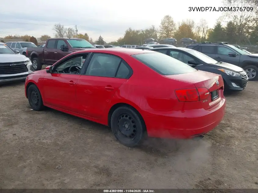 3VWDP7AJ0CM376709 2012 Volkswagen Jetta 2.5L Se