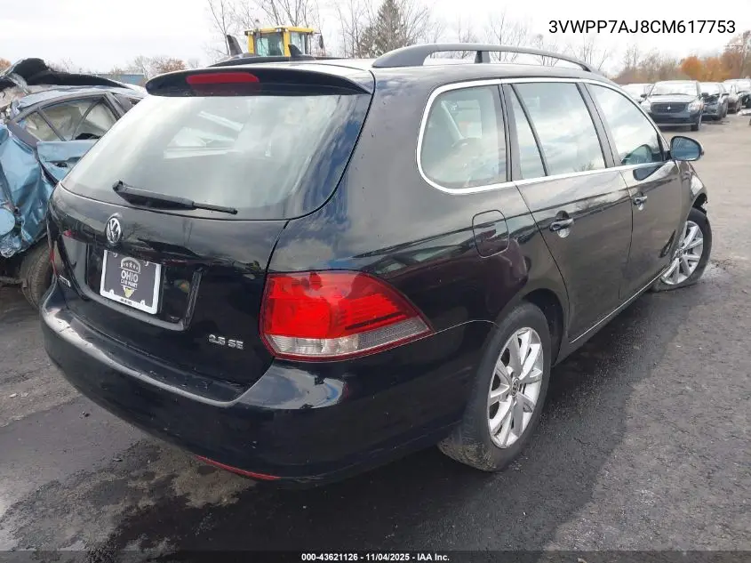 3VWPP7AJ8CM617753 2012 Volkswagen Jetta Sportwagen 2.5L Se