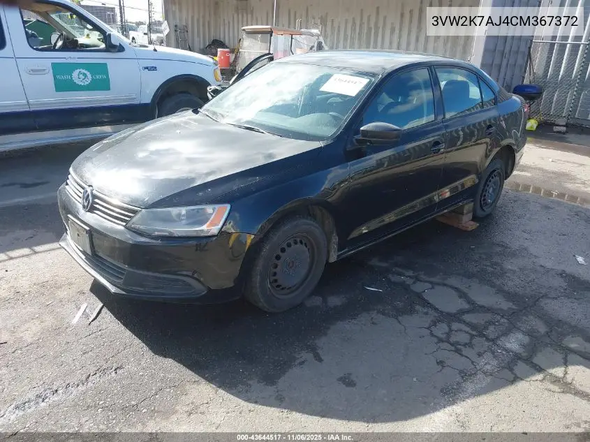 3VW2K7AJ4CM367372 2012 Volkswagen Jetta 2.0L S