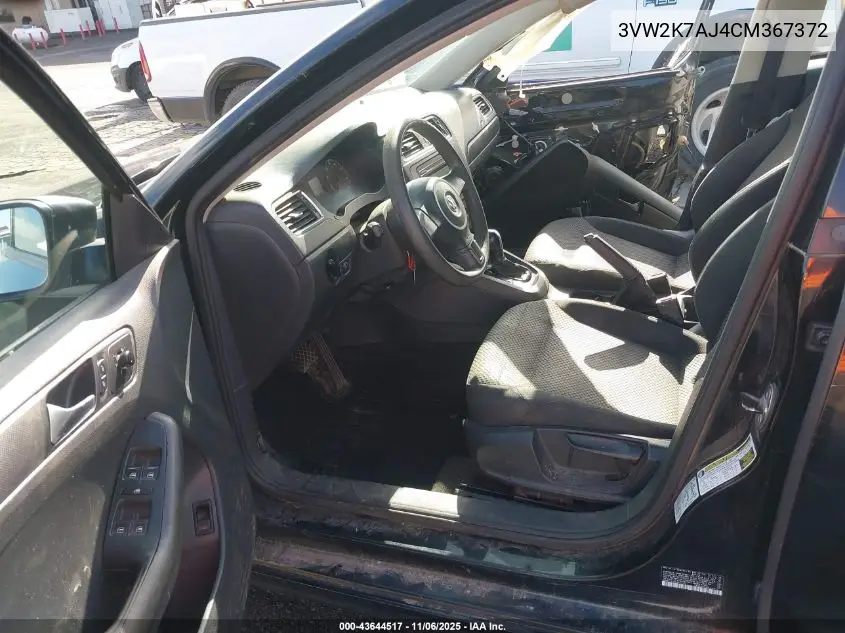 3VW2K7AJ4CM367372 2012 Volkswagen Jetta 2.0L S