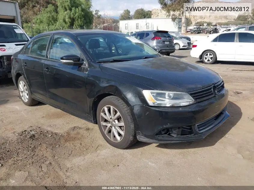 3VWDP7AJ0CM362812 2012 Volkswagen Jetta 2.5L Se