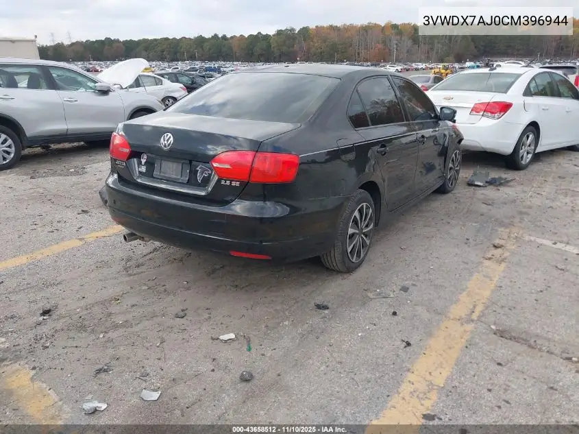 3VWDX7AJ0CM396944 2012 Volkswagen Jetta 2.5L Se