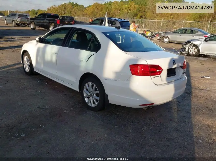 3VWDP7AJ7CM414789 2012 Volkswagen Jetta 2.5L Se