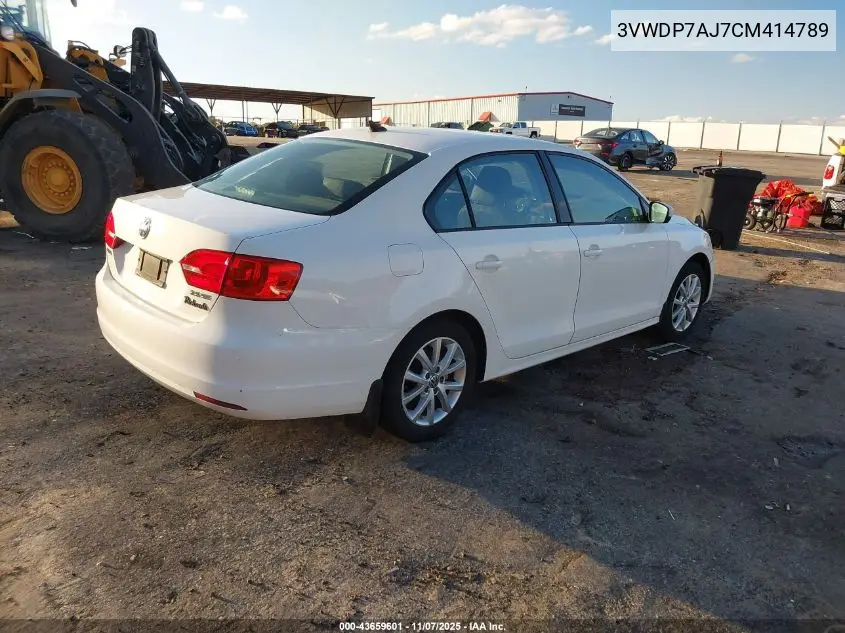 3VWDP7AJ7CM414789 2012 Volkswagen Jetta 2.5L Se
