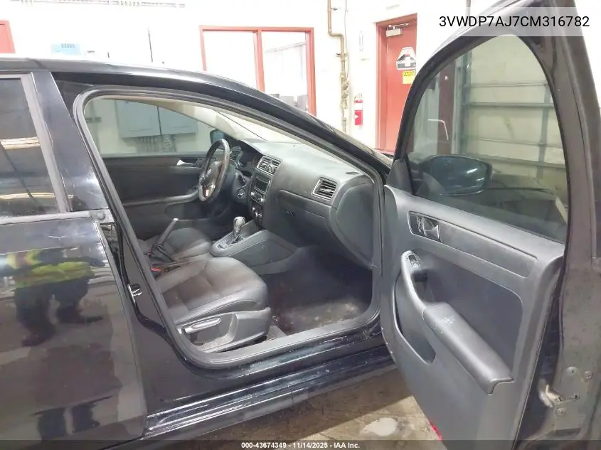 3VWDP7AJ7CM316782 2012 Volkswagen Jetta 2.5L Se