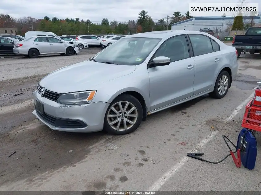 3VWDP7AJ1CM025825 2012 Volkswagen Jetta 2.5L Se