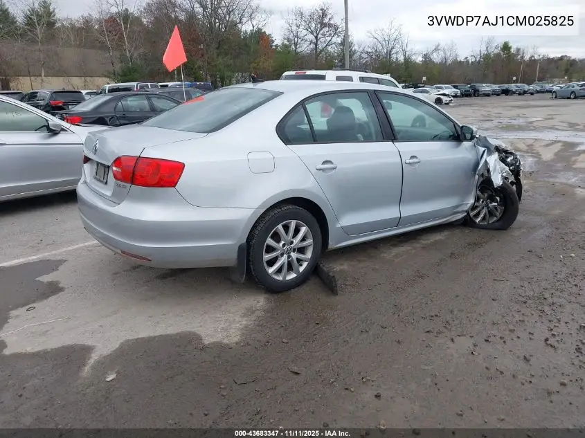 3VWDP7AJ1CM025825 2012 Volkswagen Jetta 2.5L Se