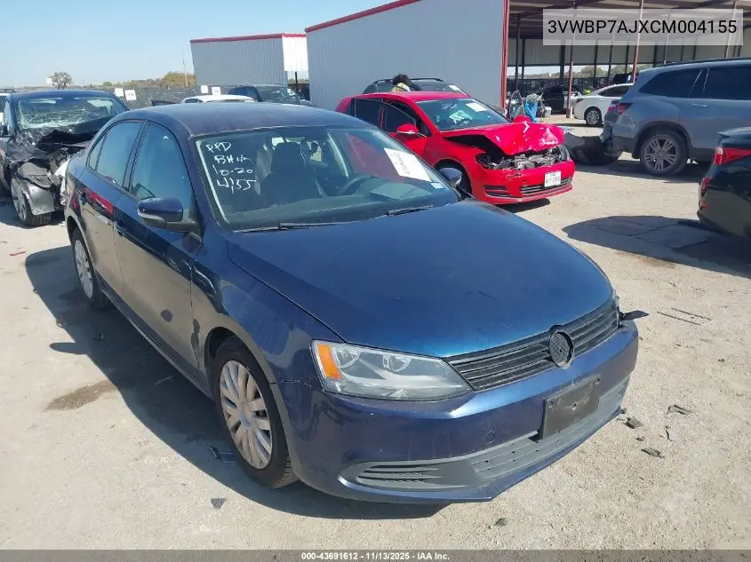 3VWBP7AJXCM004155 2012 Volkswagen Jetta 2.5L Se