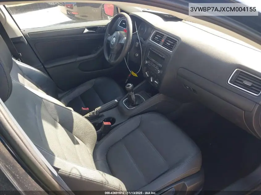 3VWBP7AJXCM004155 2012 Volkswagen Jetta 2.5L Se