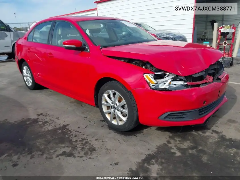 3VWDX7AJXCM388771 2012 Volkswagen Jetta 2.5L Se