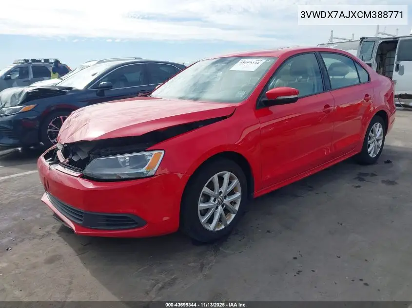 3VWDX7AJXCM388771 2012 Volkswagen Jetta 2.5L Se