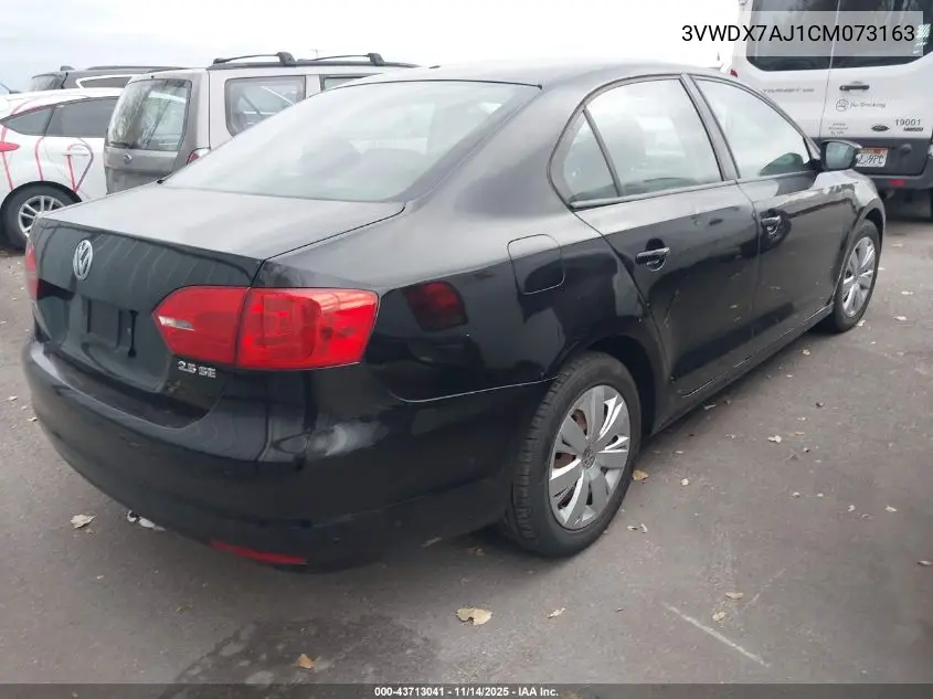 3VWDX7AJ1CM073163 2012 Volkswagen Jetta 2.5L Se