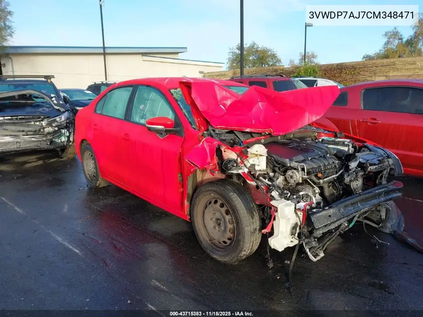 3VWDP7AJ7CM348471 2012 Volkswagen Jetta 2.5L Se