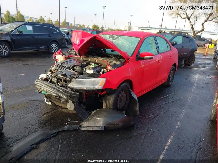 3VWDP7AJ7CM348471 2012 Volkswagen Jetta 2.5L Se